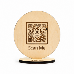 Επιτραπέζιο Stand Στρογγυλό με Λογότυπο & QR Code | Διπλής Όψης